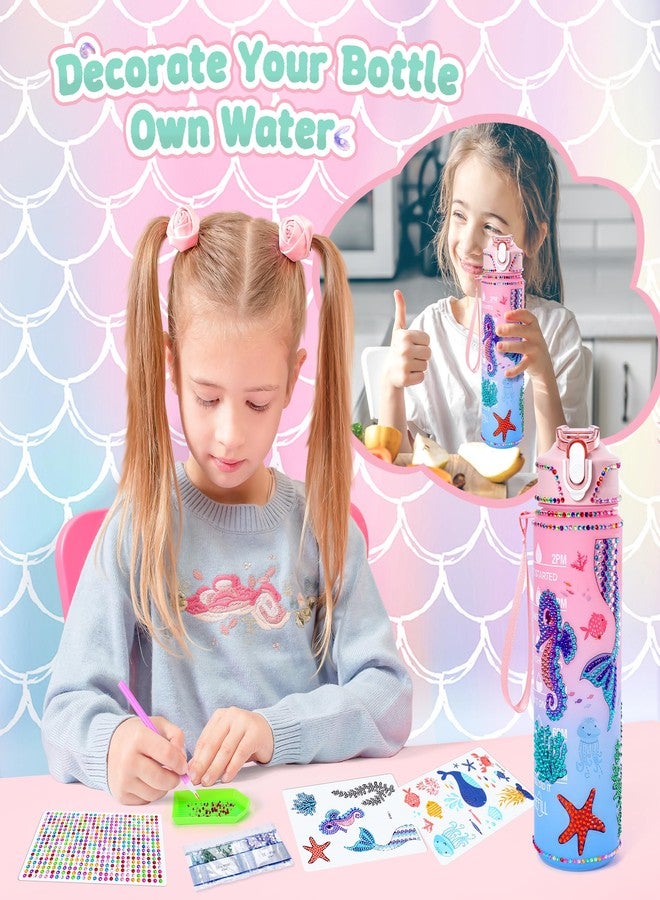 Auspicious beginning 13PCS Mermaid Toys Gifts for Girls 4-6 7 8 9 10 Years Old, Girls Birthday Gifts Set with Light Up Star Pillow DIY Water Bottle Kits, for Daughter Niece Christmas Birthday Baskets for Kids - Image 5